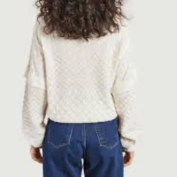 SEE BY CHLOE Iza Women’s Sweater Size S NWT Multicolor White Crew Neck Oversized